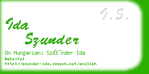 ida szunder business card
